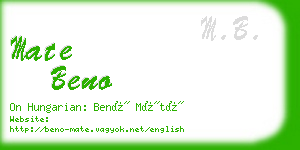 mate beno business card